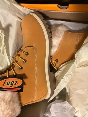 Lugz Men's Wheat Brown Faux-Fur Lined Lace-Up Boots
